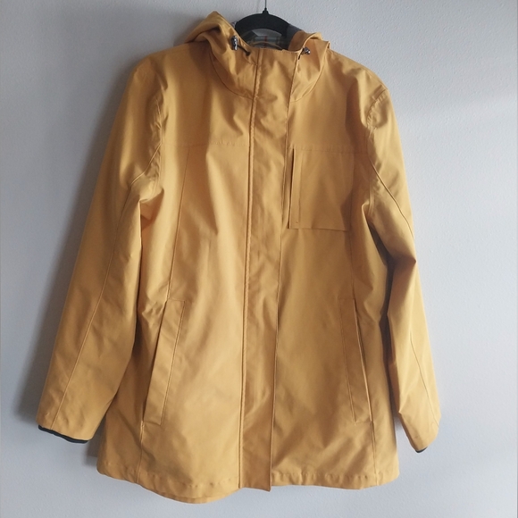 Pendleton Yellow and Blue Plaid Lined Hooded Waterproof Rain Jacket - Picture 1 of 8